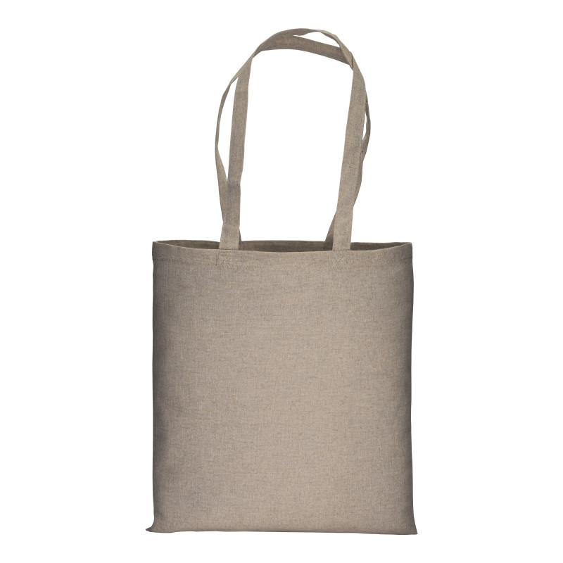 Bolsa de algodón reciclado efecto melange, mangos largos