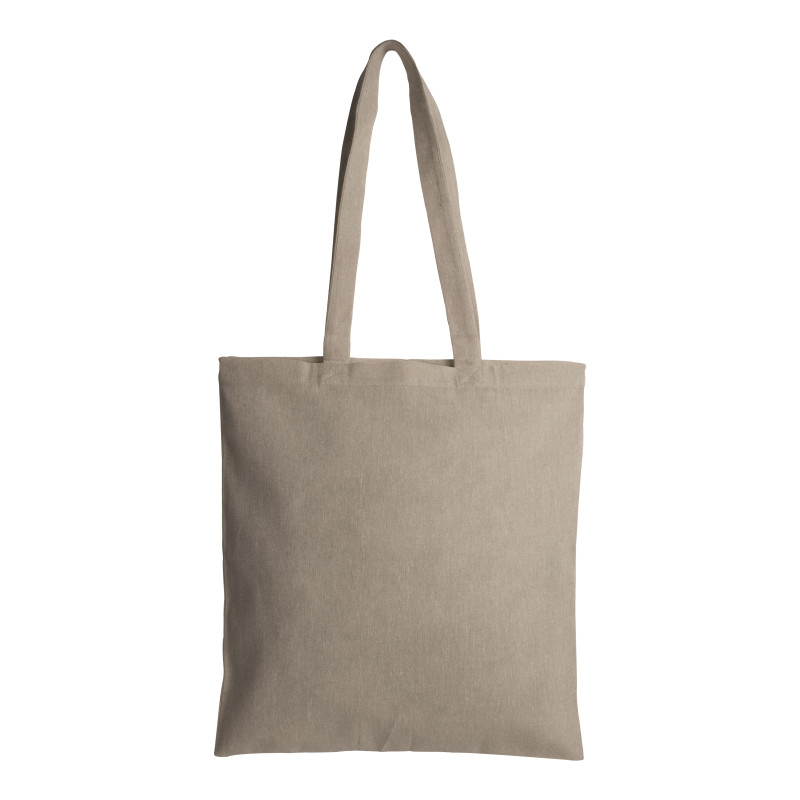 Bolsa de algodón reciclado efecto melange, mangos largos