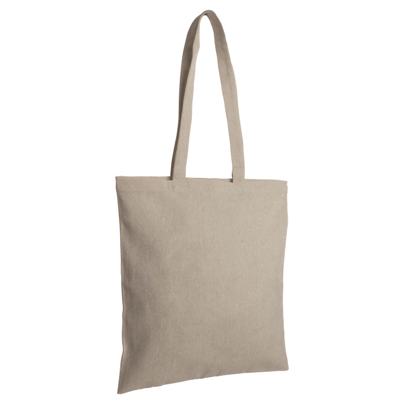 Bolsa de algodón reciclado efecto melange, mangos largos