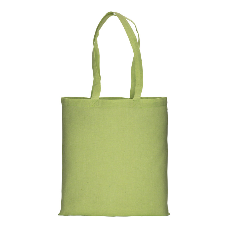 Bolsa de algodón reciclado efecto melange, mangos largos