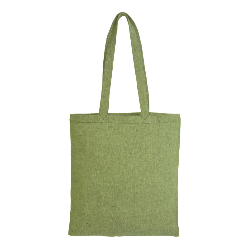 Bolsa de algodón reciclado efecto melange, mangos largos