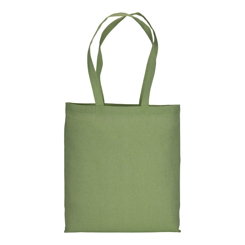Bolsa de algodón reciclado efecto melange, mangos largos