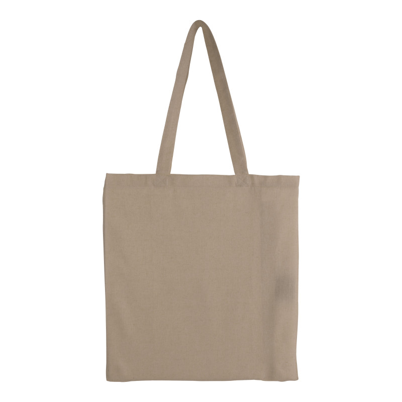Bolsa de algodón reciclado efecto melange, asas largas y fuelles