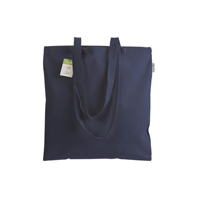 Bolsa de algodón orgánico 140 g / m2, asas largas