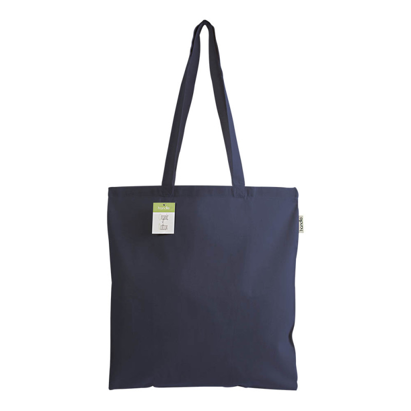 Bolsa de algodón orgánico 140 g / m2, asas largas