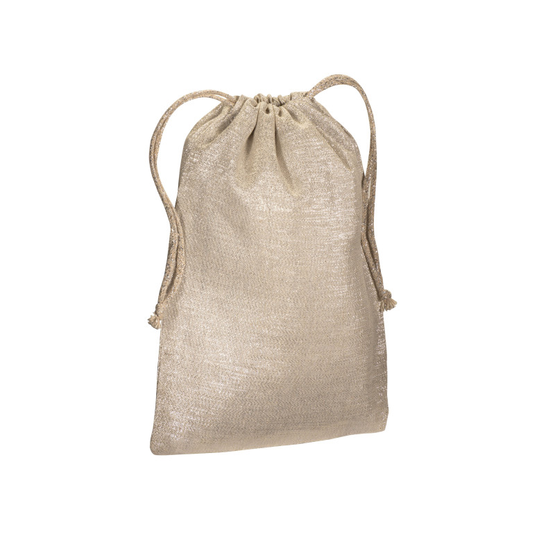 Bolsa para regalo de polialgodón brillante, 90 g/m2, con cierre de cordón