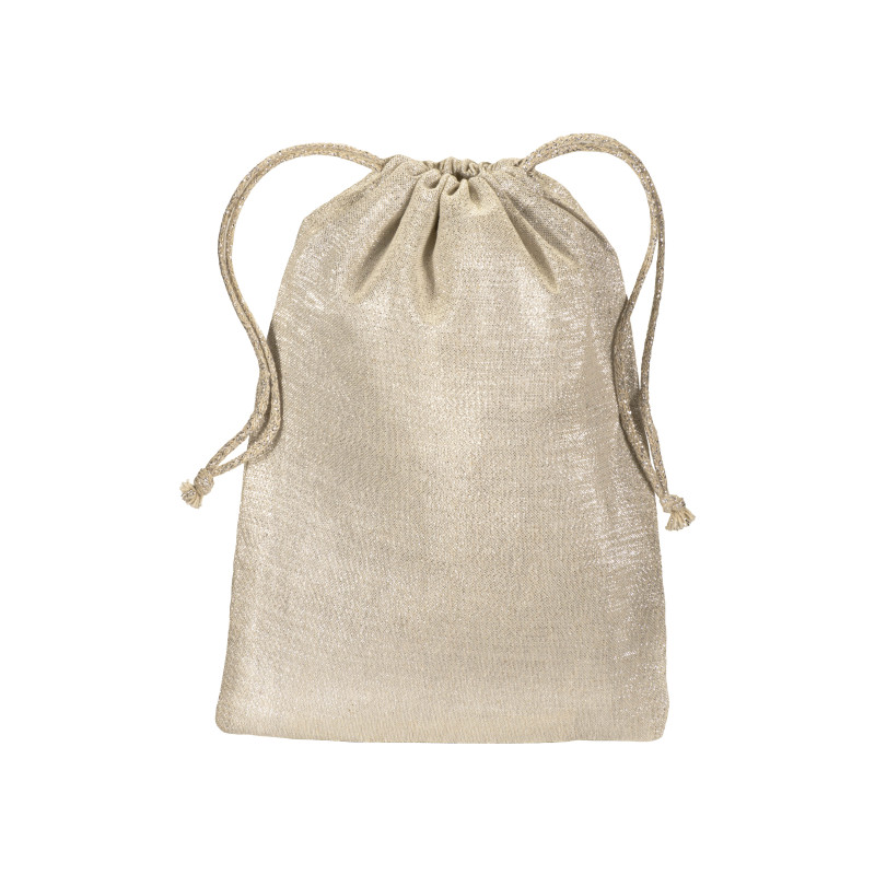 Bolsa para regalo de polialgodón brillante, 90 g/m2, con cierre de cordón