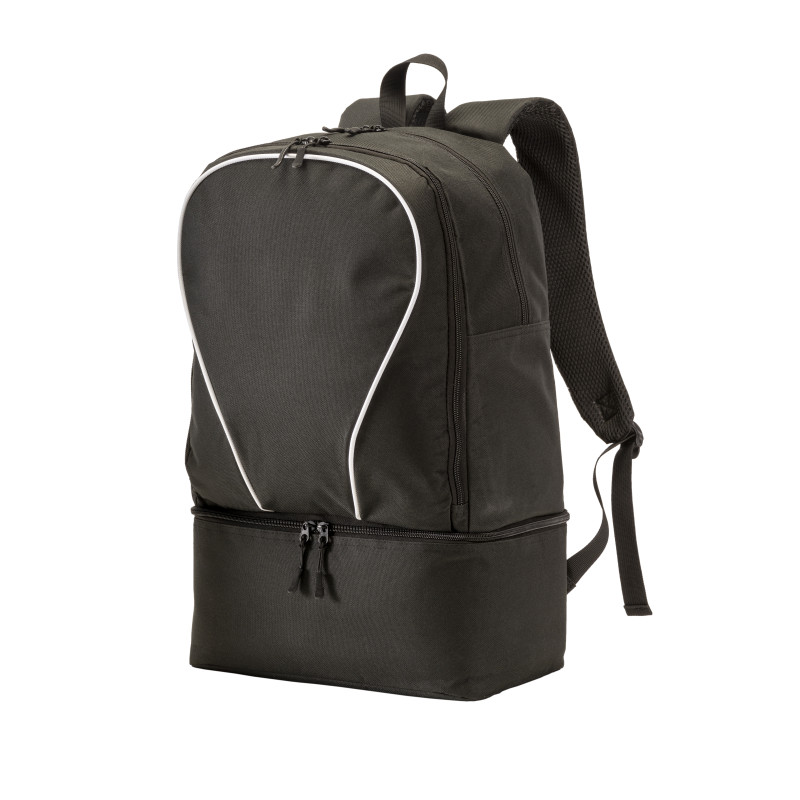 Mochila deportiva de poliéster 600D, compartimento acolchado para calzado.