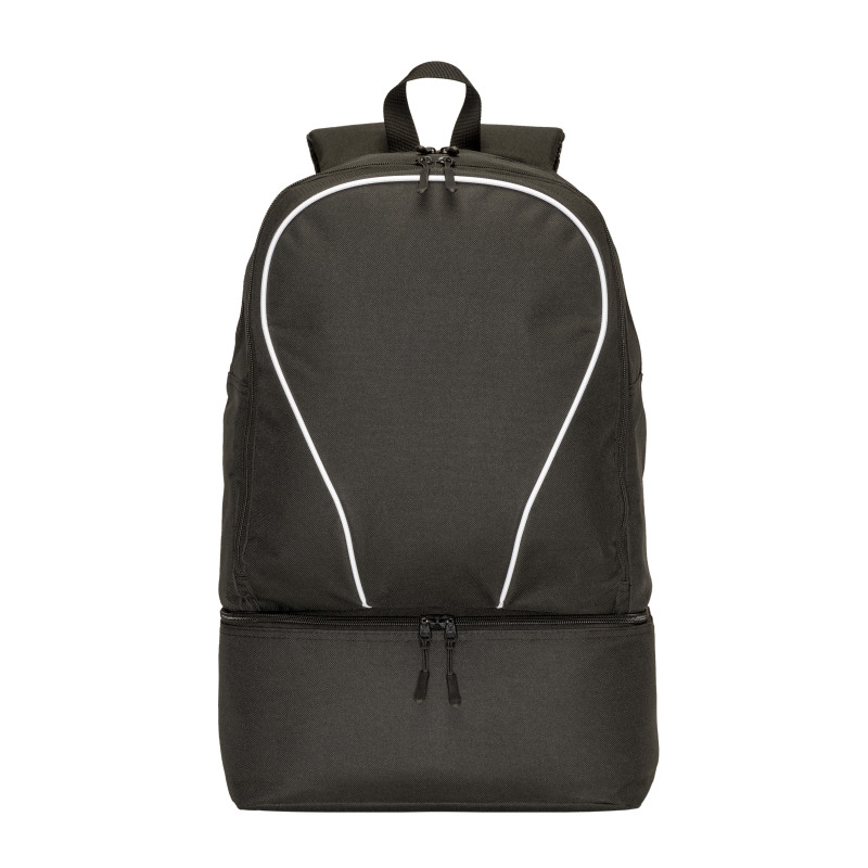 Mochila deportiva de poliéster 600D, compartimento acolchado para calzado.