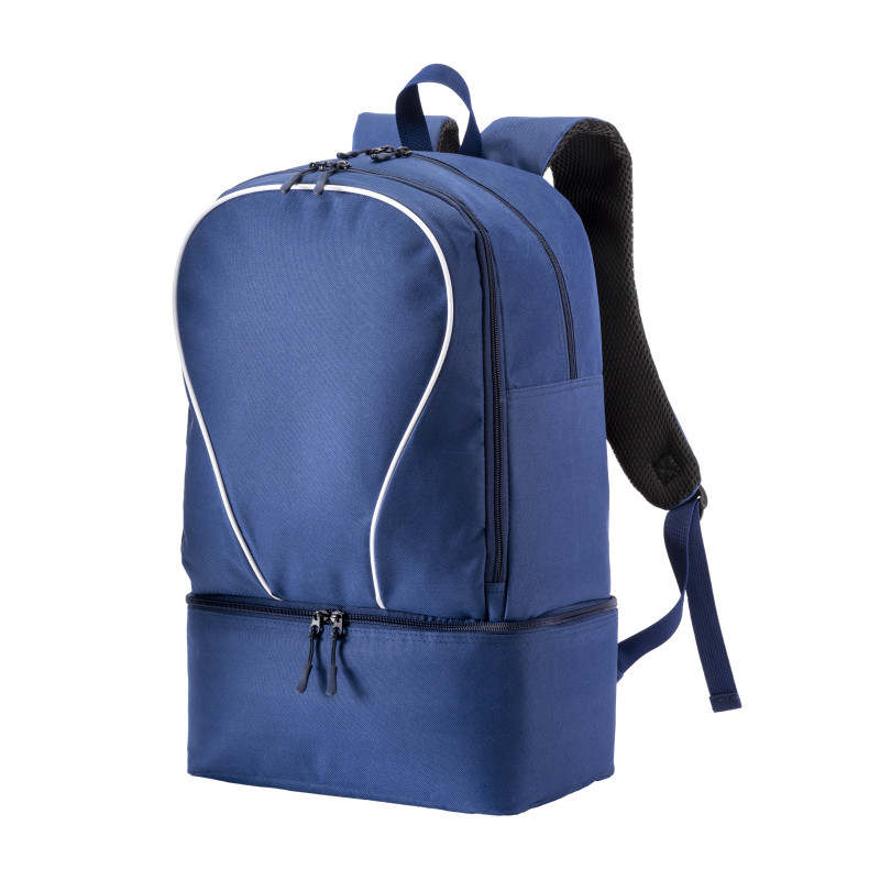 Mochila deportiva de poliéster 600D, compartimento acolchado para calzado.
