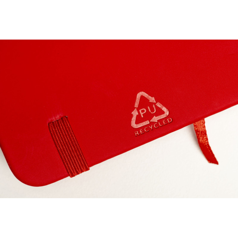 Cuaderno con tapa de PU reciclado y hojas rayadas (80 páginas)