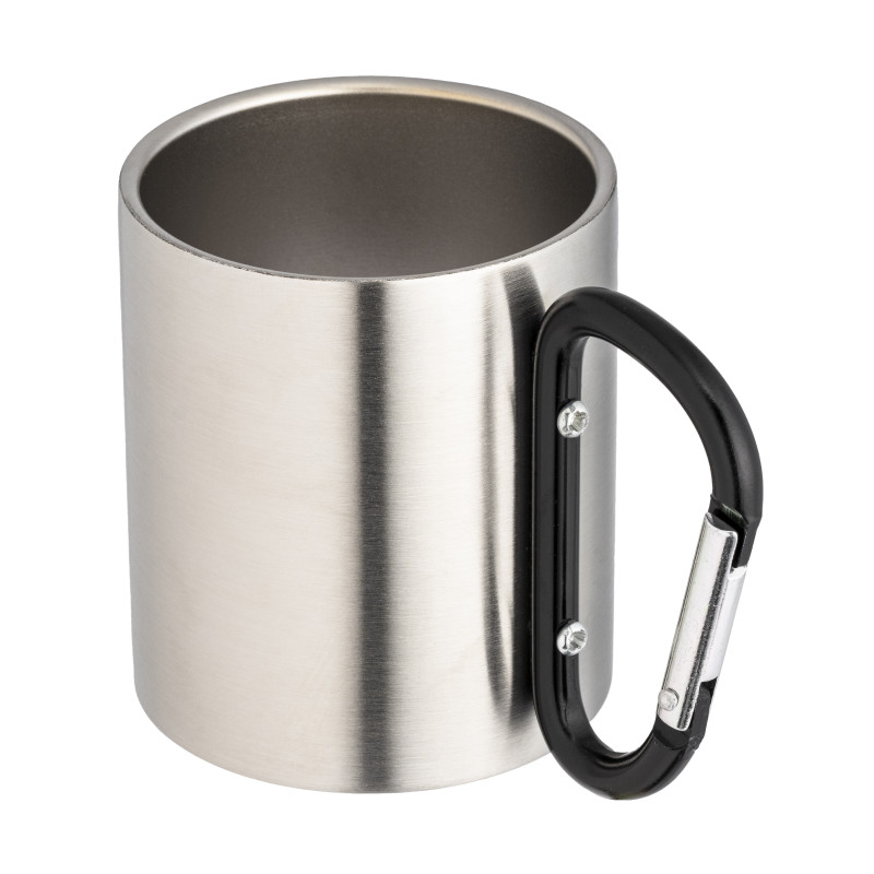 Vaso de acero con asa de mosquetón de aluminio, 200 ml