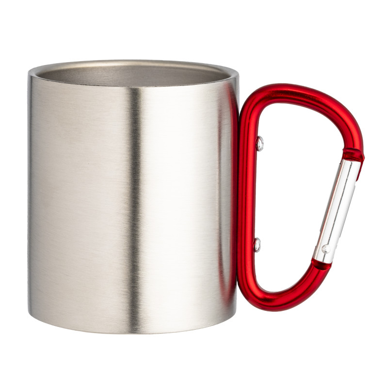 Vaso de acero con asa de mosquetón de aluminio, 200 ml