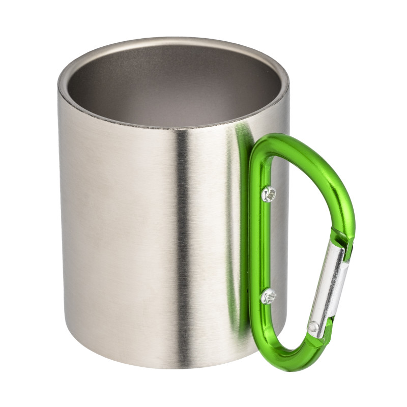 Vaso de acero con asa de mosquetón de aluminio, 200 ml