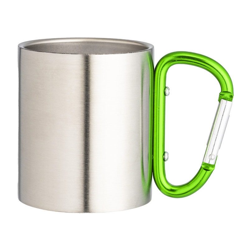 Vaso de acero con asa de mosquetón de aluminio, 200 ml