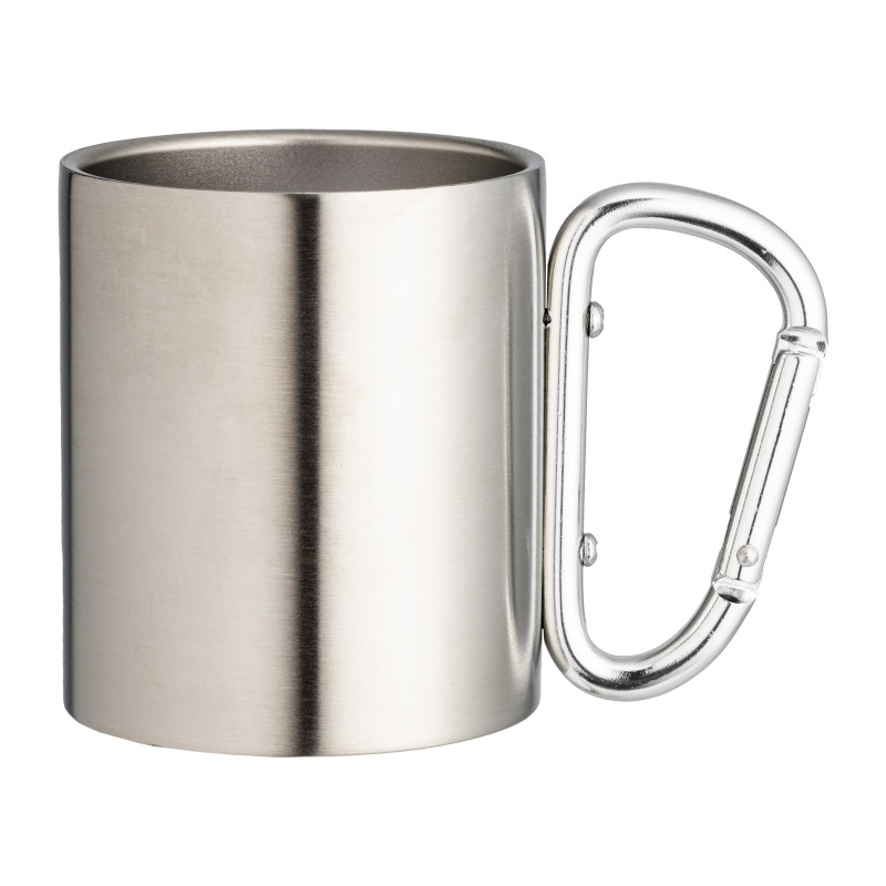 Vaso de acero con asa de mosquetón de aluminio, 200 ml