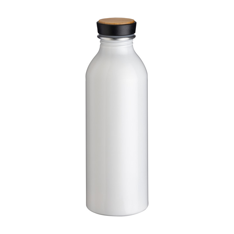 Botella de aluminio con tapón con inserto de bambú, 500 ml