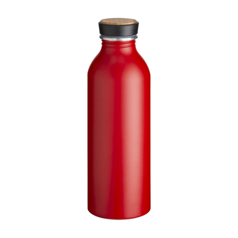 Botella de aluminio con tapón con inserto de bambú, 500 ml