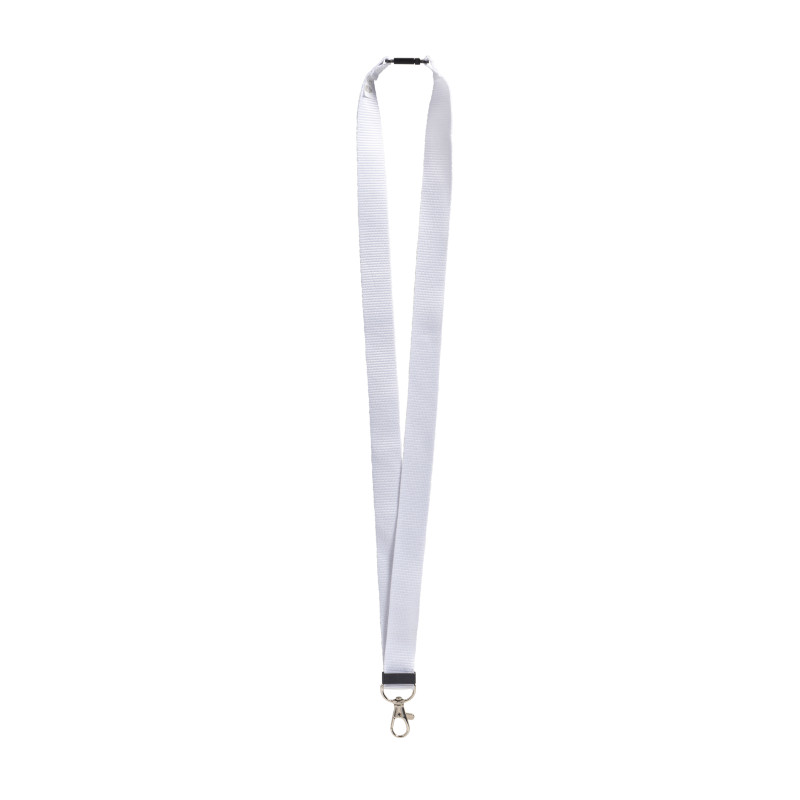 Lanyard para el cuello de poliéster reciclado R-PET con mosquetón y cierre de seguridad