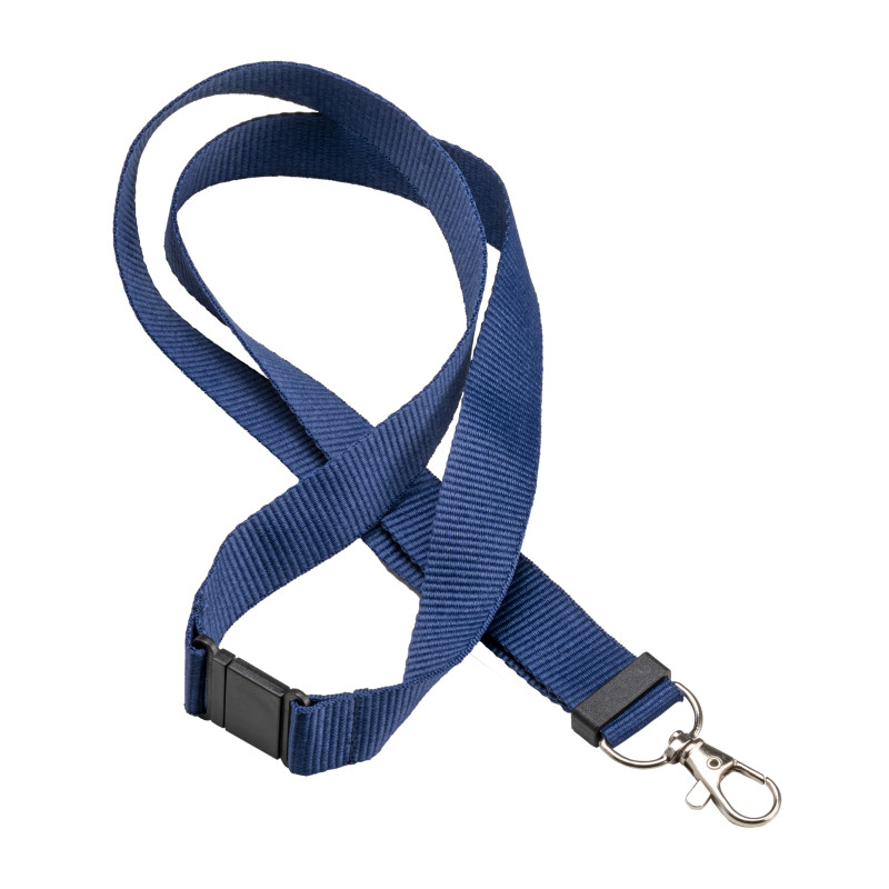 Lanyard para el cuello de poliéster reciclado R-PET con mosquetón y cierre de seguridad