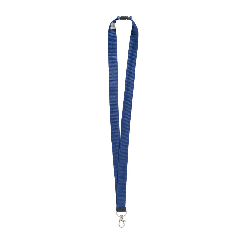 Lanyard para el cuello de poliéster reciclado R-PET con mosquetón y cierre de seguridad