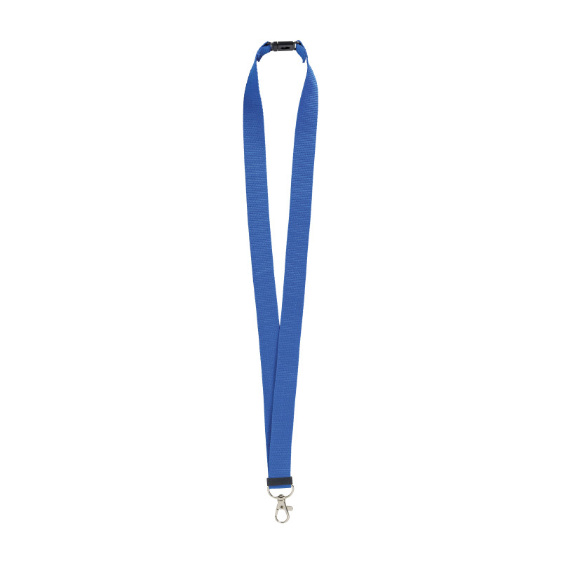 Lanyard para el cuello de poliéster reciclado R-PET con mosquetón y cierre de seguridad
