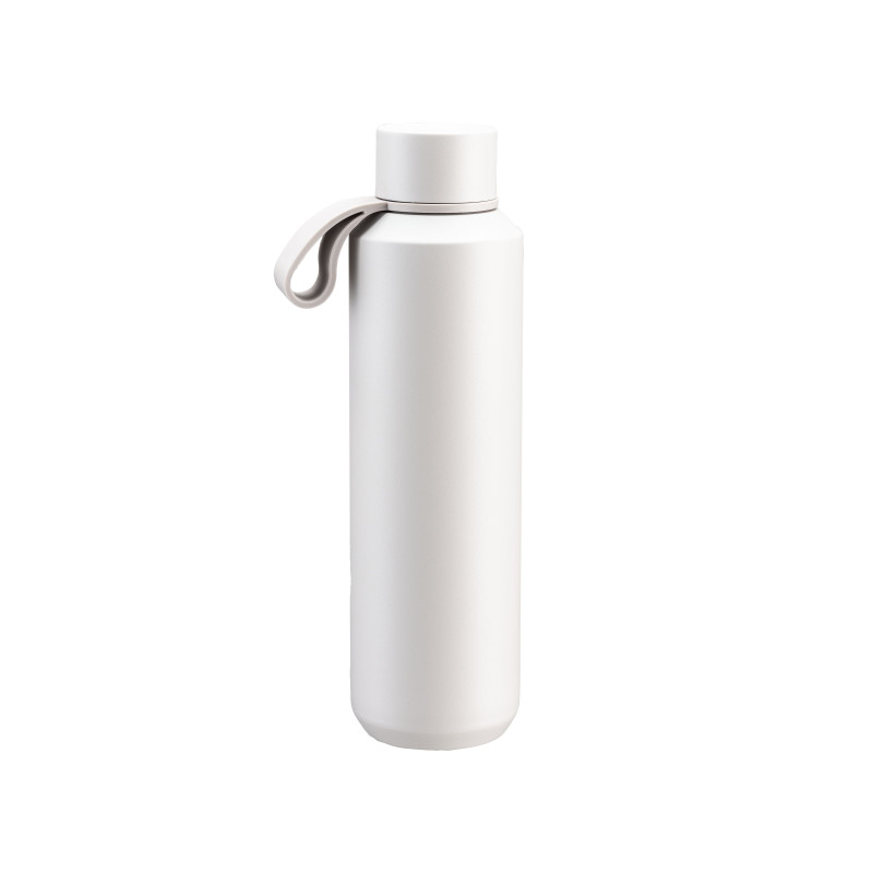 Botella térmica de acero con asa de TPR (caucho termoplástico), 630 ml