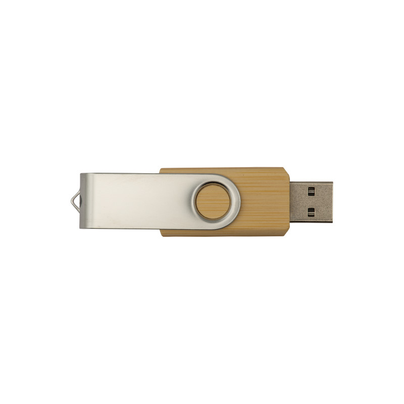 Memoria USB giratoria de bambú / metal de 8 GB.