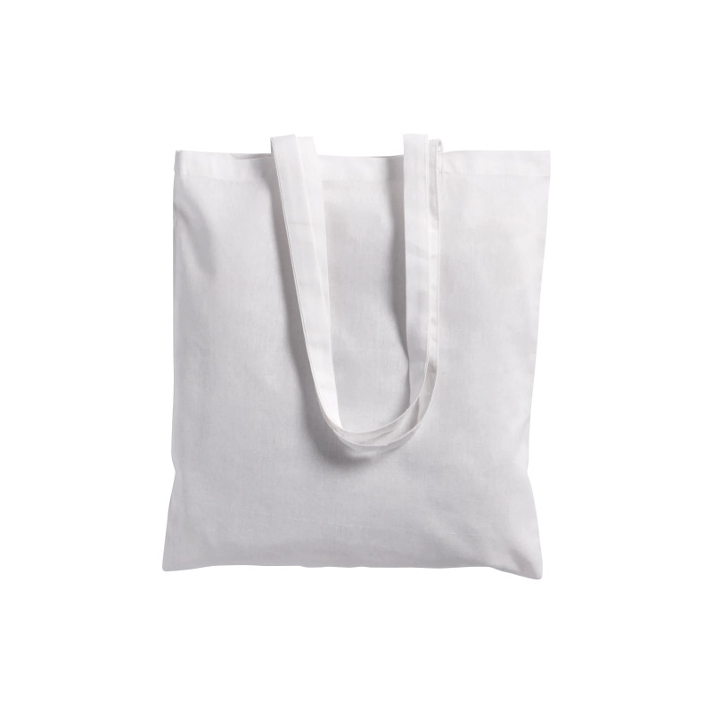 Bolsa de algodón/poliéster reciclado de 180 g/m2, asas largas y fuelle