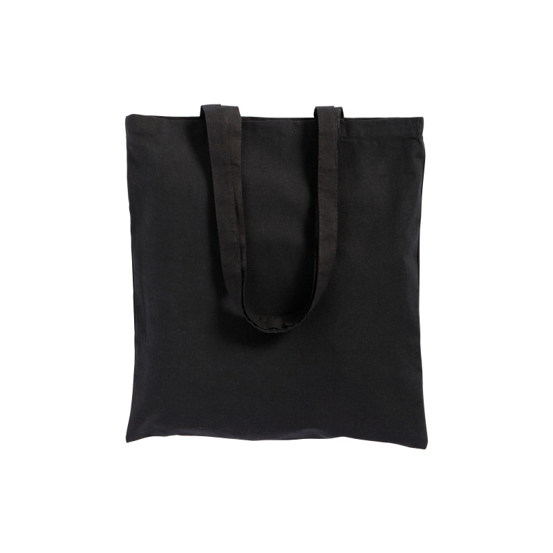 Bolsa de algodón/poliéster reciclado de 180 g/m2, asas largas y fuelle