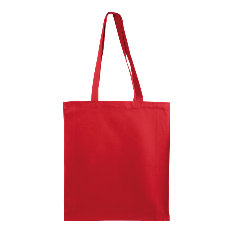 Bolsa de algodón/poliéster reciclado de 180 g/m2, asas largas y fuelle